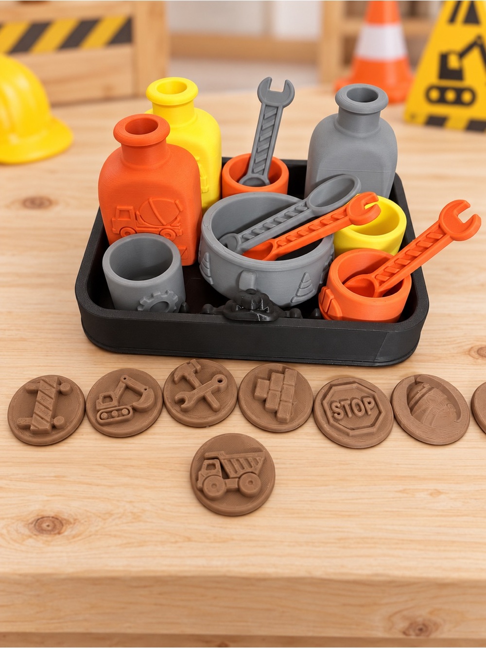 Construction sensory play set